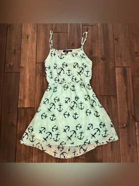 Ocean Drive Nautical Anchor Open Back Summer Mini Dress M